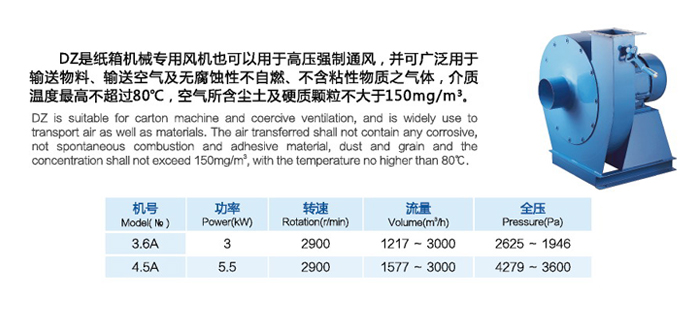 DZ系列高压离心风机